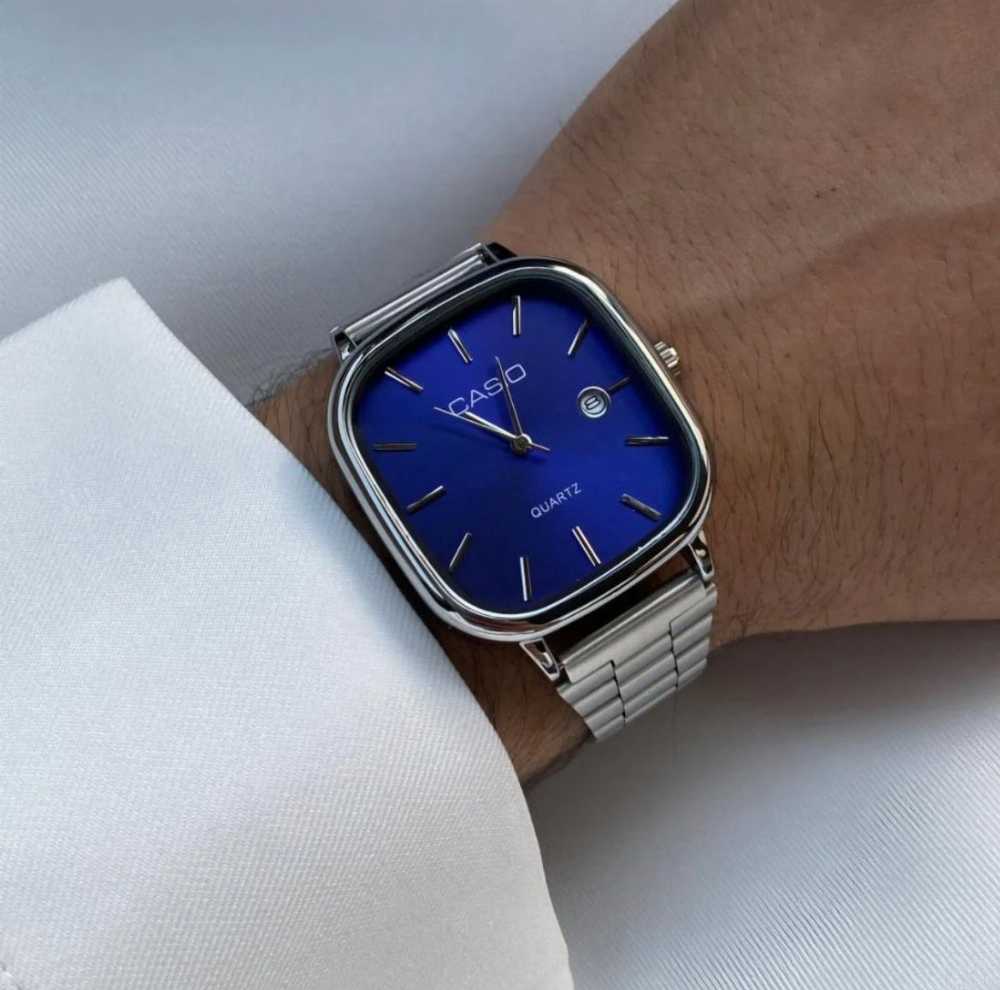 Casio Watch Silver + Blue