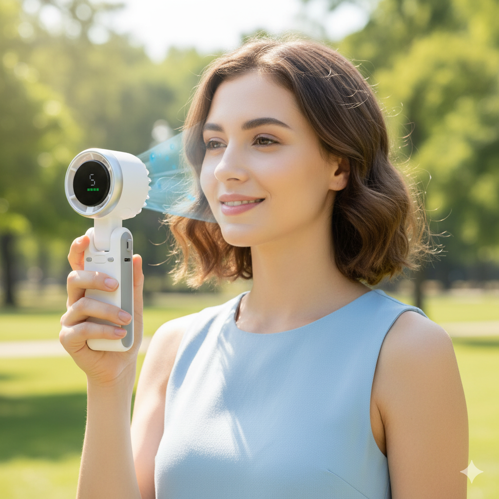 Handheld Foldable Digital Mist Fan